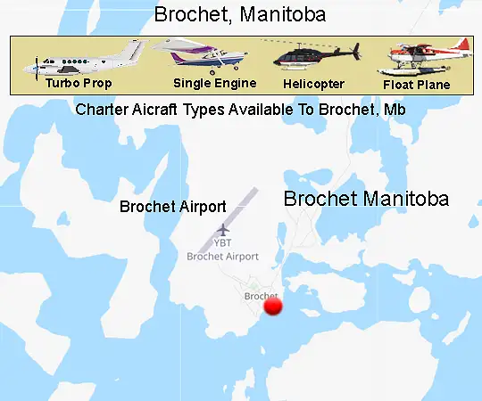 Brochet Airport runway and apron area